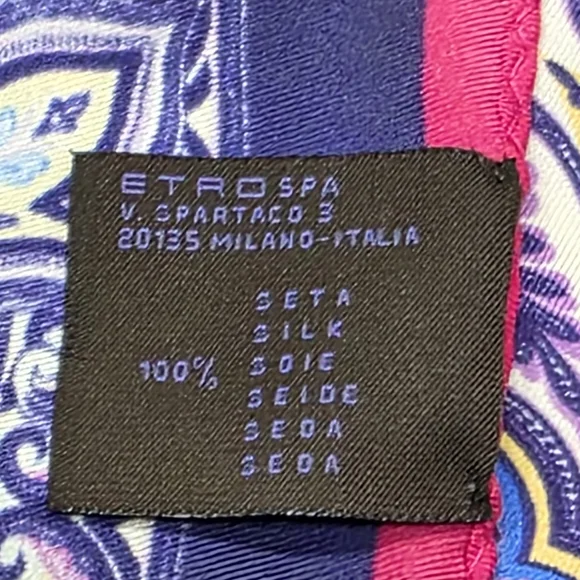 Etro Multicolor Silk Scarf 17.5"X17" - Picture 7 of 7
